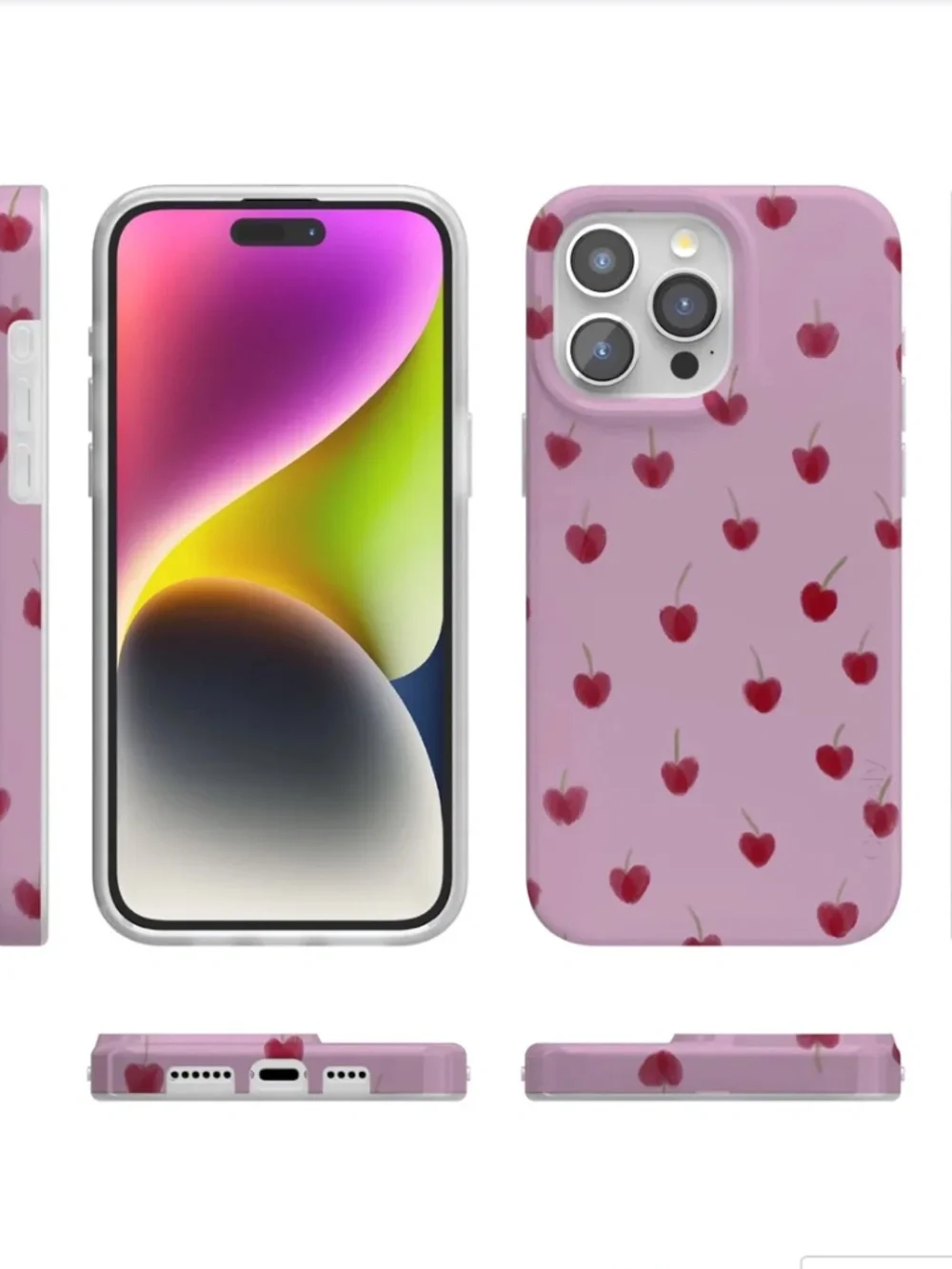 Casely iPhone 15 Pro Very Cherry Painted Cherries Case